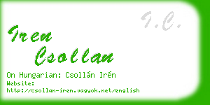 iren csollan business card